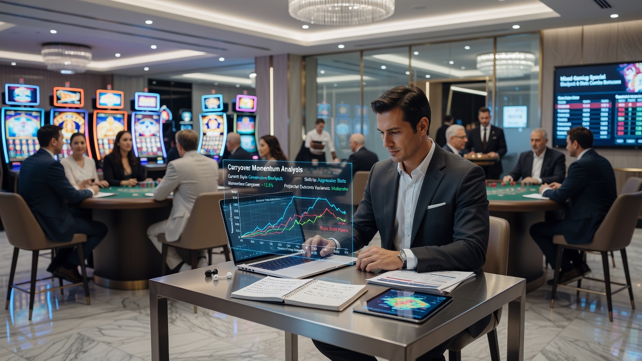 Chart illustrating session data on bet size retention after players switch from table games to electronic machines in a combined gaming environment