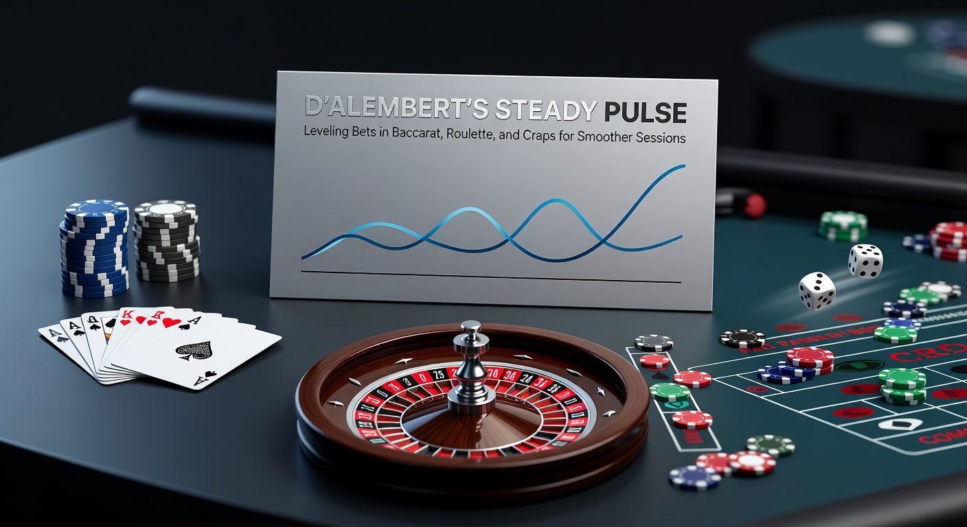 Casino table with chips arranged in a progression pattern, illustrating steady bet leveling in action