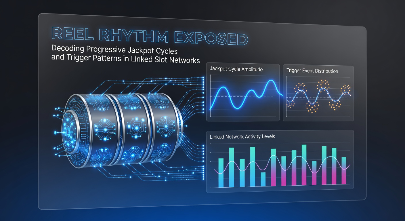 Vibrant slot machine display showing a progressive jackpot meter climbing amid flashing lights and linked network icons