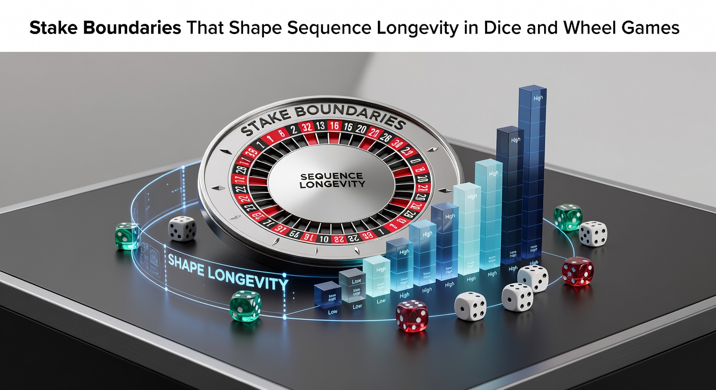 Diagram illustrating stake limits and their effects on betting sequences in dice and wheel games