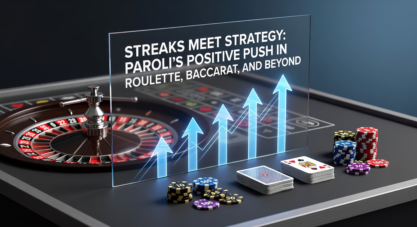 Roulette table with chips doubling after wins, illustrating Paroli progression on red-black bets