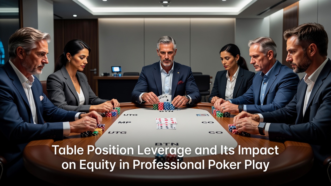 Professional poker players seated around a green felt table during a high-stakes tournament, highlighting different seating positions from early to late action