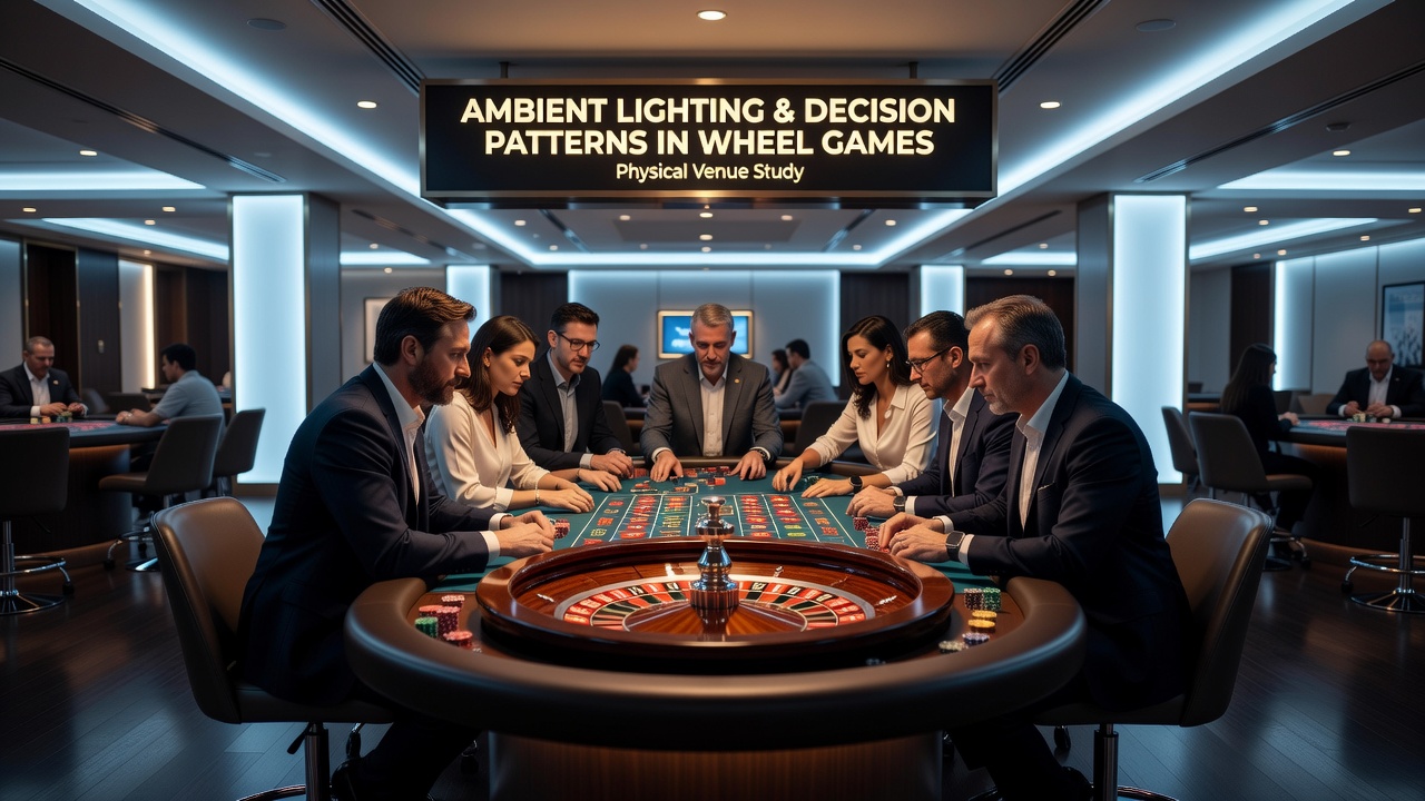 Casino floor with adjustable ambient lighting over roulette tables, showing warm and cool light zones