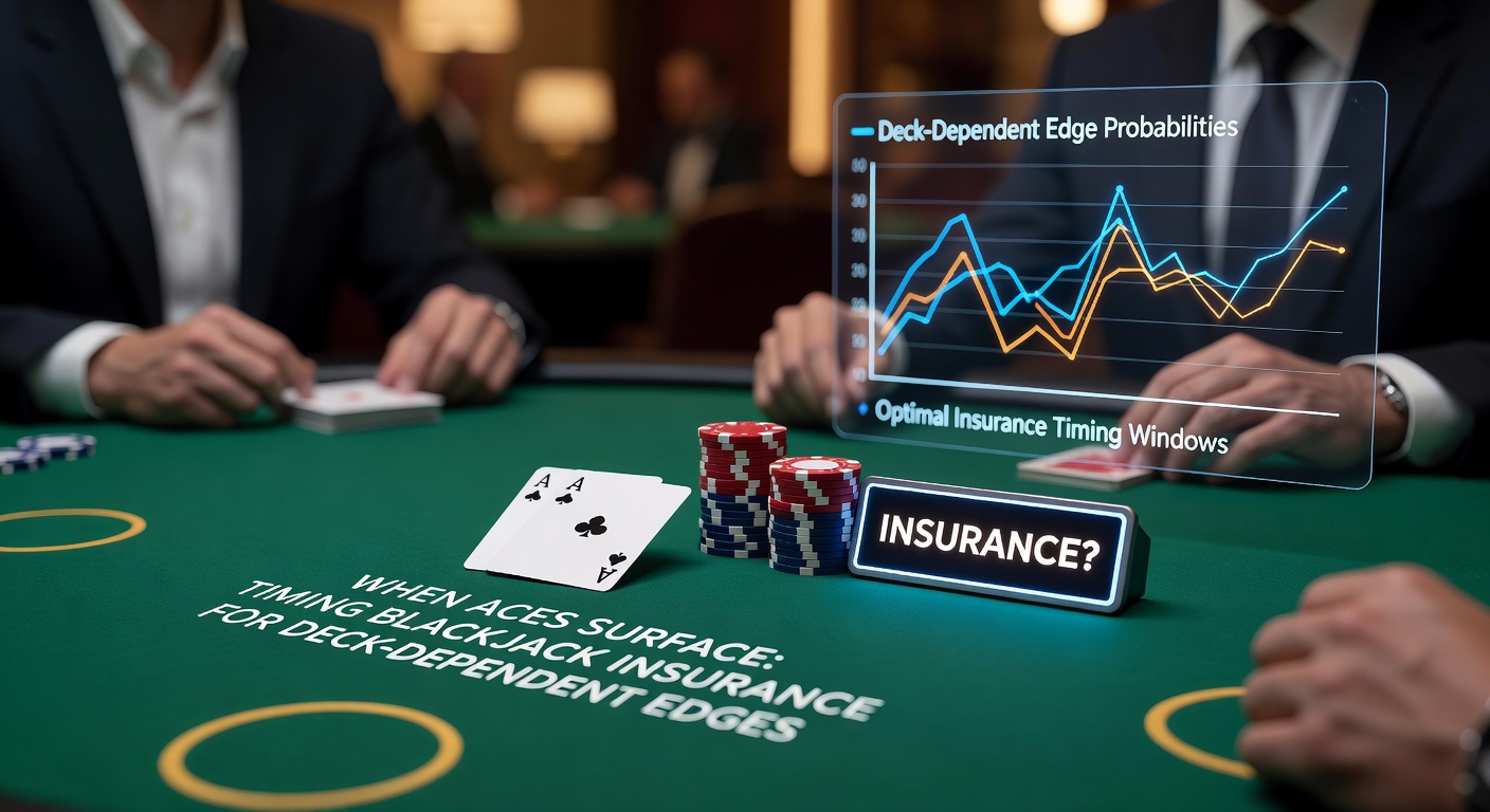 Close-up of blackjack shoe revealing ace-heavy discard tray, with count charts overlay for strategy visualization